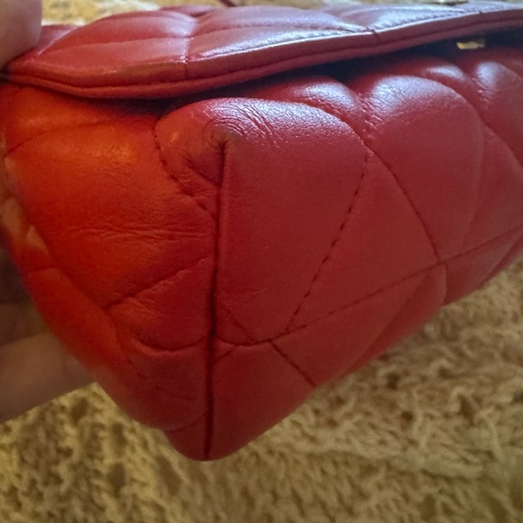 Balenciaga Touch B. Shoulder Bag Quilted Leather Medium Red - Picture 3 of 10